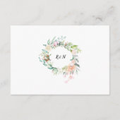 Carte D'accompagnement Détails de mariage floral de verdure de roses de b (Dos)