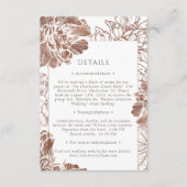 Carte D'accompagnement Détails de mariage floral élégant en terre cuite (Devant)