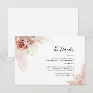 Carte D'accompagnement Détails de mariage floral en terre cuite avec herb