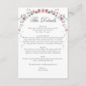 Carte D'accompagnement Détails de mariage floral rose pâle victorien (Devant)