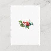 Carte D'accompagnement Détails de mariage floral tropical Luau Flamingo (Dos)