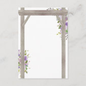 Carte D'accompagnement Détails de mariage floral violet rustique (Dos)