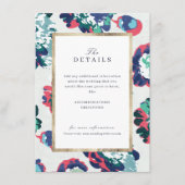 Carte D'accompagnement Détails de mariage floraux abstraits classiques mo (Devant)