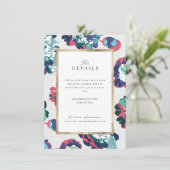 Carte D'accompagnement Détails de mariage floraux abstraits classiques mo (Debout devant)