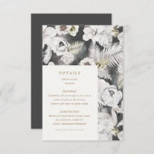 Carte D'accompagnement détails de mariage floraux argentés romantiques (Devant / Derrière)