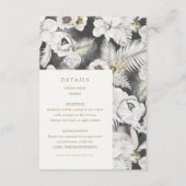 Carte D'accompagnement détails de mariage floraux argentés romantiques (Devant)