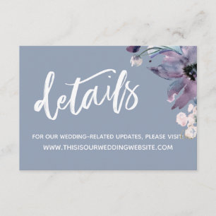 Carte D'accompagnement Détails de mariage floraux avec écriture manuscrit