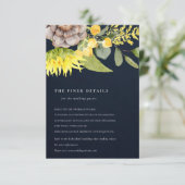 CARTE D'ACCOMPAGNEMENT DÉTAILS DE MARIAGE FLORAUX EUCALYPTUS SOLEIL NAVY (Debout devant)