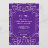 Carte D'accompagnement Détails de mariage Gatsby le Magnifique argent vio (Devant)