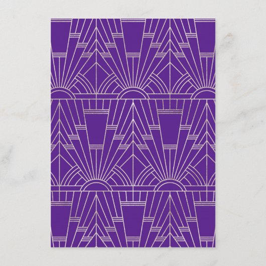 Carte D'accompagnement Détails de mariage Gatsby le Magnifique argent vio (Dos)