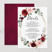 Carte D'accompagnement Détails de mariage géométrique moderne de teinte d (Devant / Derrière)