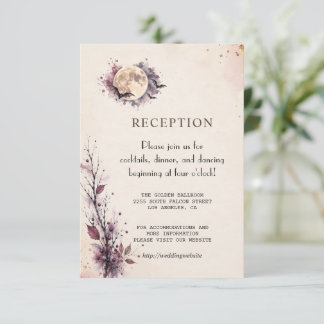 Carte D'accompagnement Détails de mariage Halloween Chauves-souris de lun