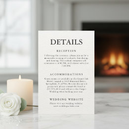 Carte D'accompagnement Détails de mariage hivernal minimaliste éditorial