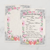 Carte D'accompagnement Détails de mariage indien simple | Élégant (Devant / Derrière)