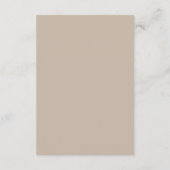 Carte D'accompagnement Détails de mariage Latte Mocha Black Script (Dos)