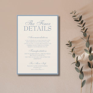 Carte D'accompagnement Détails de mariage luxueux et glamour bleu poussié