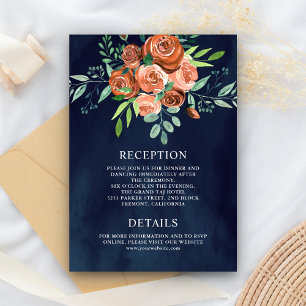 Carte D'accompagnement Détails de mariage marine floraux en terre cuite R