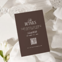 Détails de mariage marron chocolat Code Qr de répo