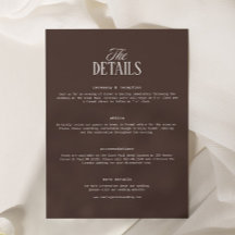 Détails de mariage marron chocolat Old Money