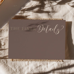 Carte D'accompagnement Détails de mariage marron mocha moderne