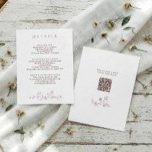Détails de mariage mauve floral vintage français