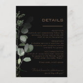 Carte D'accompagnement Détails de mariage minimal au eucalyptus formel no (Devant)
