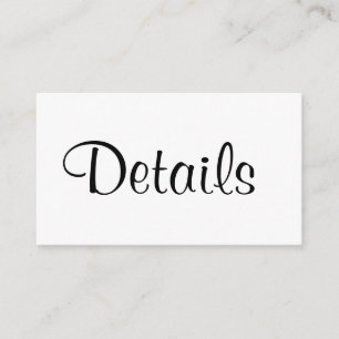 Carte D'accompagnement Détails de mariage minimalistes élégants simples