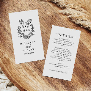 Carte D'accompagnement Détails de mariage minimalistes modernes avec colo