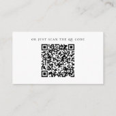 Carte D'accompagnement Détails de mariage minimaux + Code QR | Script sim (Dos)
