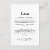 Carte D'accompagnement Détails de mariage moderne (Devant)