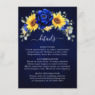Carte D'accompagnement Détails de mariage moderne avec tournesol rustique