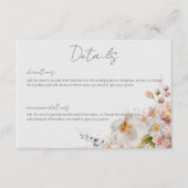Carte D'accompagnement Détails de mariage moderne floral pastel (Devant)