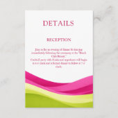 Carte D'accompagnement Détails de mariage moderne Fuchsia et vert citron (Devant)