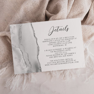 Carte D'accompagnement Détails de mariage moderne gris agate argenté écri
