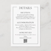 Carte D'accompagnement Détails de mariage moderne simple (Devant)