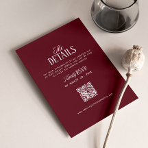 Détails de mariage modernes en Bourgogne Code Qr d