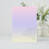Carte D'accompagnement Détails de mariage Mood Gradient Aube Pastel ID741 (Debout devant)
