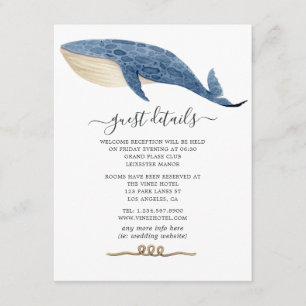 Carte D'accompagnement Détails de mariage nautique de baleine