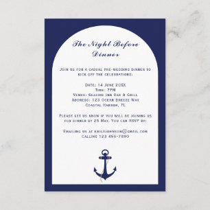 Carte D'accompagnement Détails de mariage nautique élégant avec arche Nav