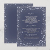 Carte D'accompagnement Détails de mariage Navy Baby's Breath (Devant / Derrière)