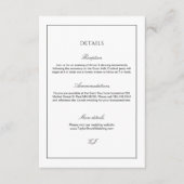 Carte D'accompagnement Détails de mariage noir et blanc modernes (Devant)