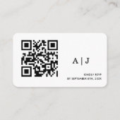 Carte D'accompagnement Détails de mariage noir moderne Code Qr (Dos)