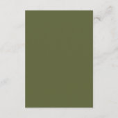 Carte D'accompagnement Détails de mariage Olive Green Code Qr (Dos)