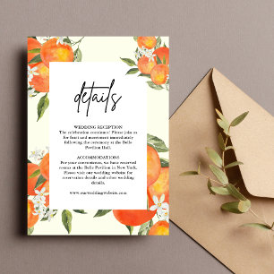 Carte D'accompagnement Détails de mariage orange abstrait bohème