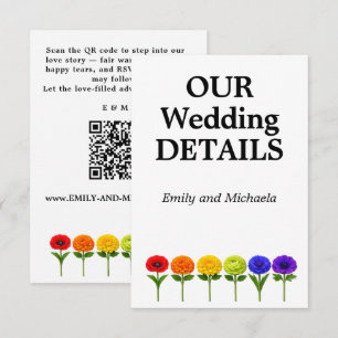 Carte D'accompagnement 🌈 Détails de mariage QR LGBTQ S'épanouir ensembl