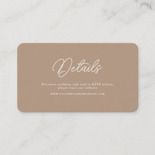 Carte D'accompagnement Détails de mariage QR minimaliste écriture Boho Sa