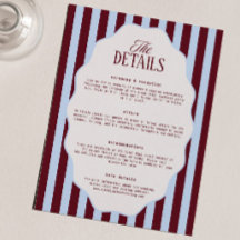 Détails de mariage rétro bleu glace et burgundy