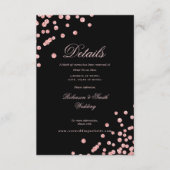 Carte D'accompagnement Détails de mariage Rose Gold Romantique Confettis (Devant)