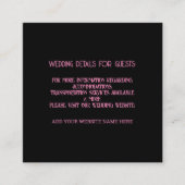 Carte D'accompagnement Détails de mariage rose pâle et noir pour invités  (Devant)