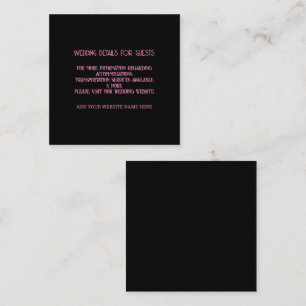 Carte D'accompagnement Détails de mariage rose pâle et noir pour invités